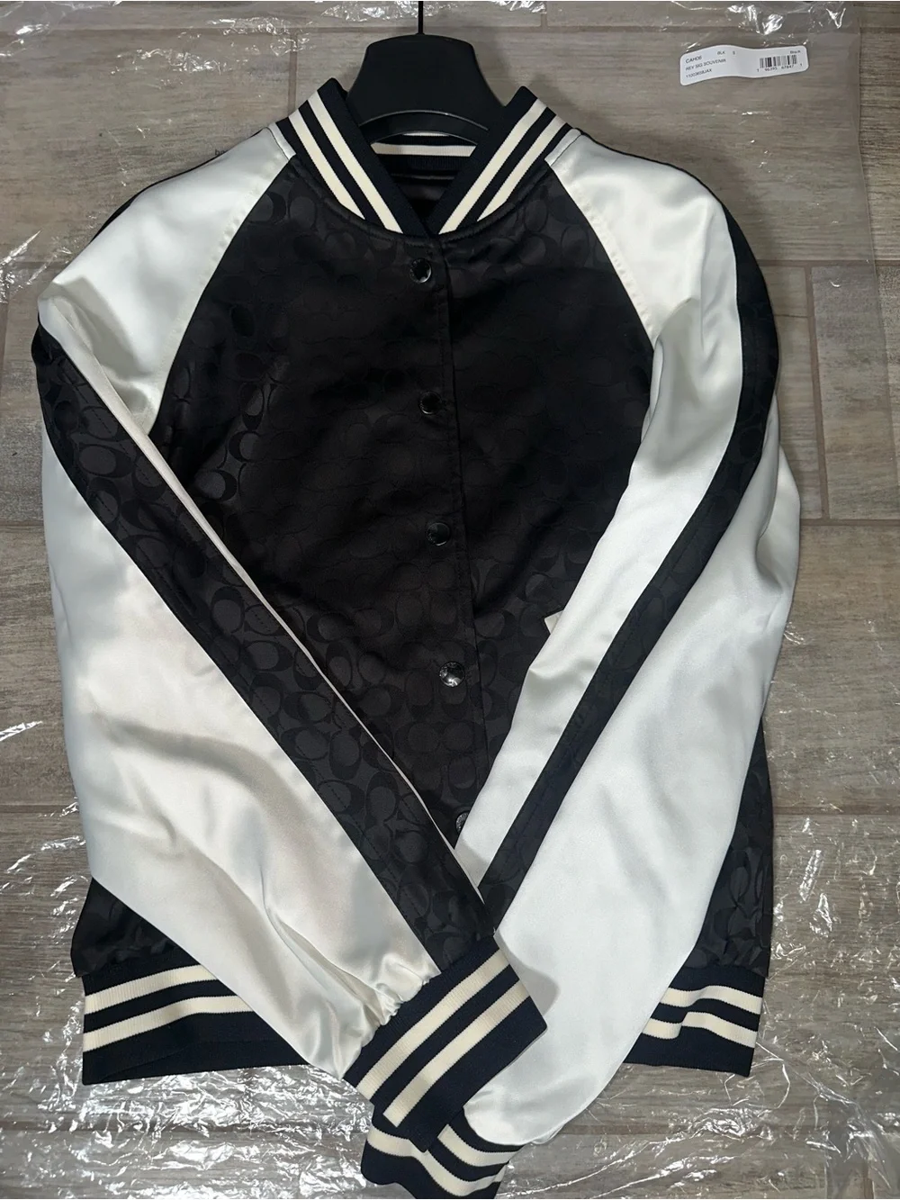 Coach Black and White Signature Varsity Bomber Jacket REVERSIBLE 🖤🤍
